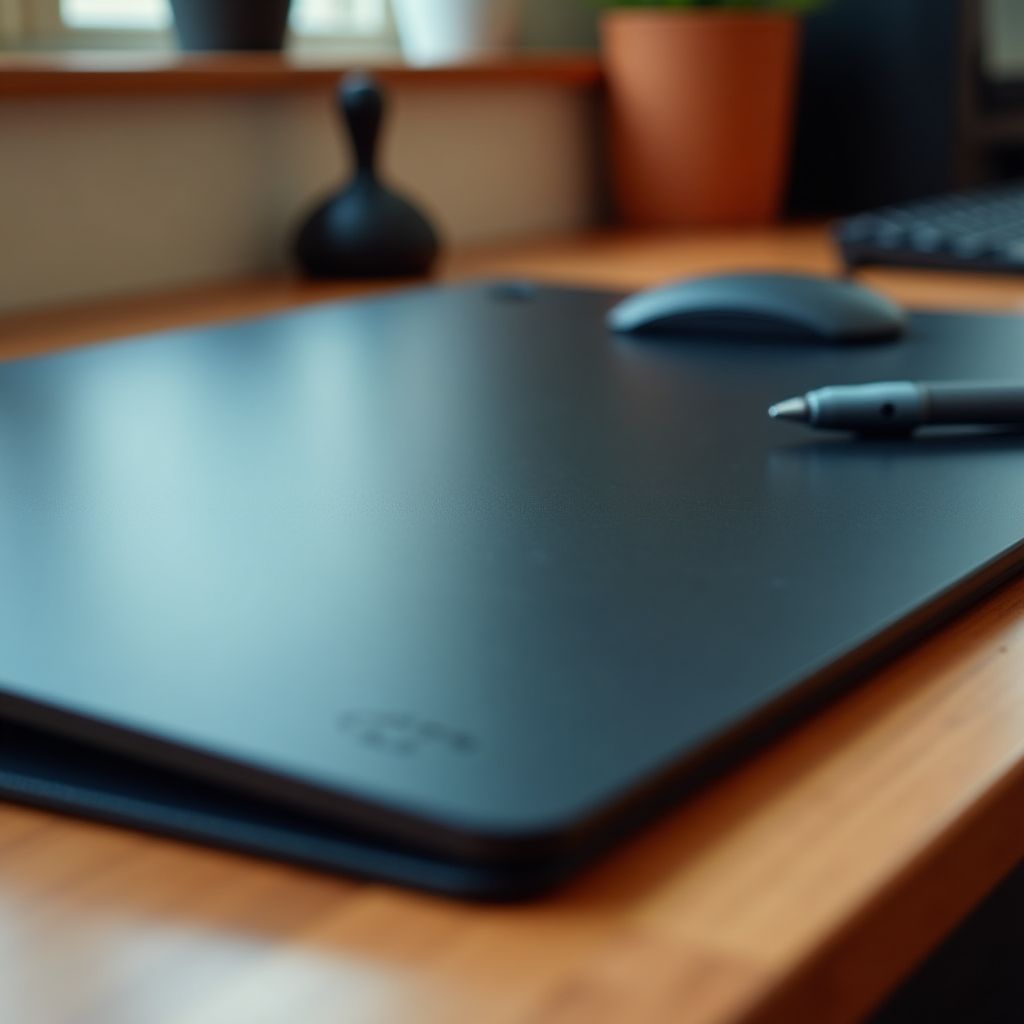 Detalle de herramientas de diseño sobre una mesa