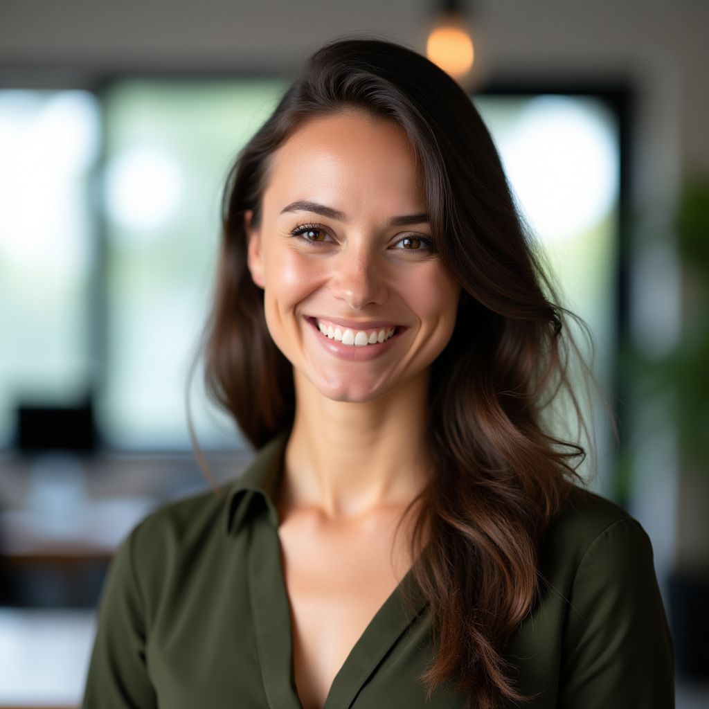 Retrato de una especialista en UX/UI sonriendo