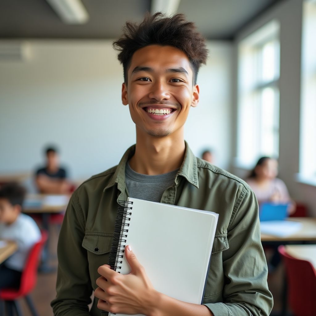 Foto de un alumno sonriendo